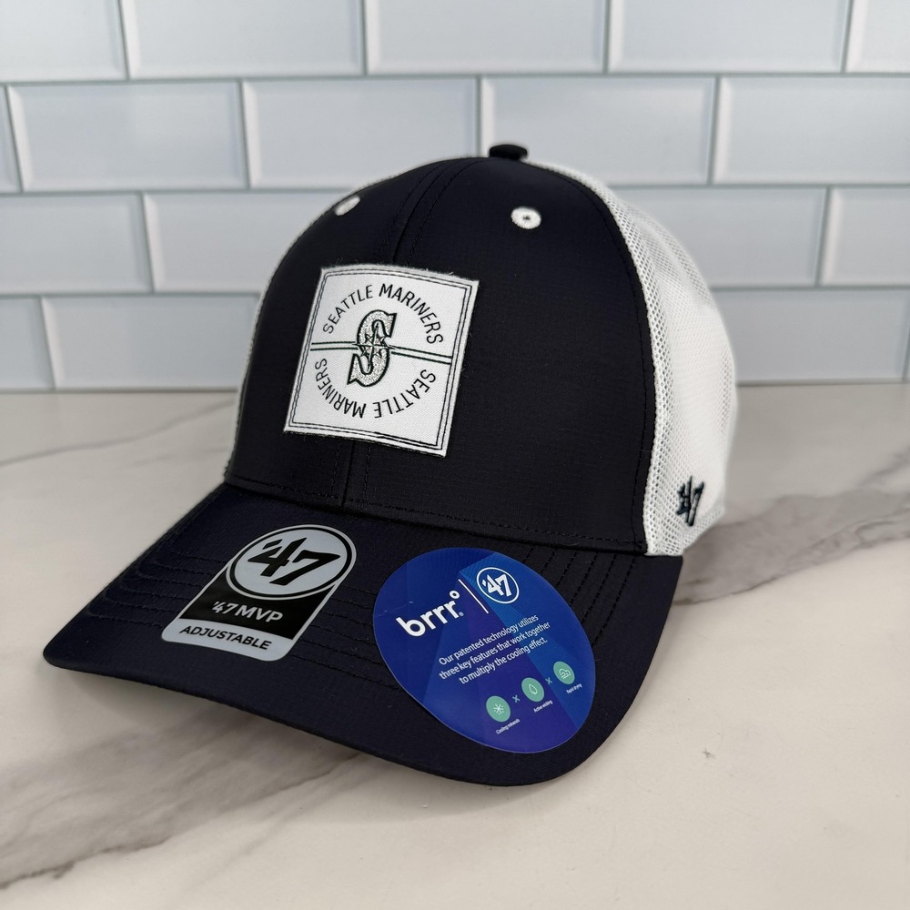 Seattle Mariners Trucker Hat Cap‎ Strap Back Mens One Size Navy MLB 47 MVP Brrr